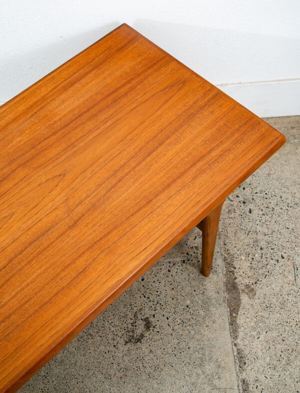 Mid Century Danish Modern Coffee Table Mobler Surfboard Teak Denmark Refinished - Image 8