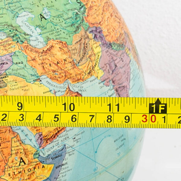 Mid Century Modern Globe of Earth 12 inch metal Frame Black Vintage 1960s Table - Image 8