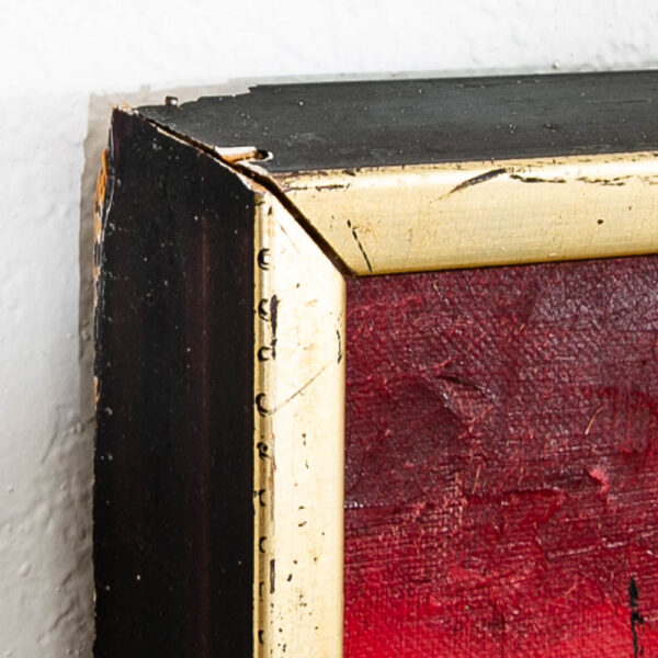 Mid Century Modern Danish Painting Art Abstract landscape Frame Cityscape rectangular frame - Image 6