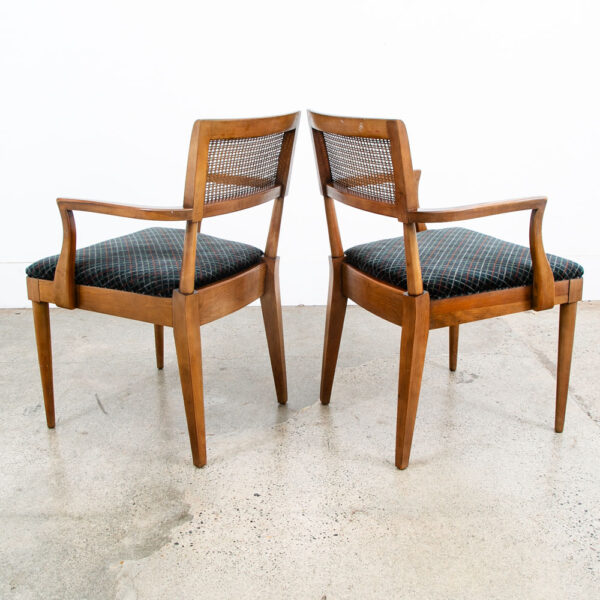 Mid Century Modern Dining Chairs 6 High Back Cane W/ 2 Armchairs Captain Set Mcm - Image 11