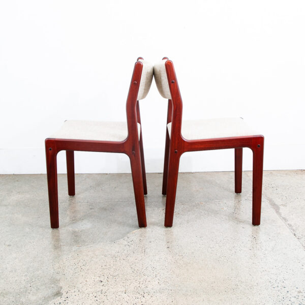Mid Century Danish Modern Dining Chairs Set 6 Rosewood Firdahls White Denmark - Image 7