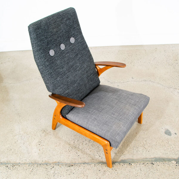 Mid Century Danish Modern Lounge Chair Recliner Christian Sorensen Teak Oak Mcm - Image 4