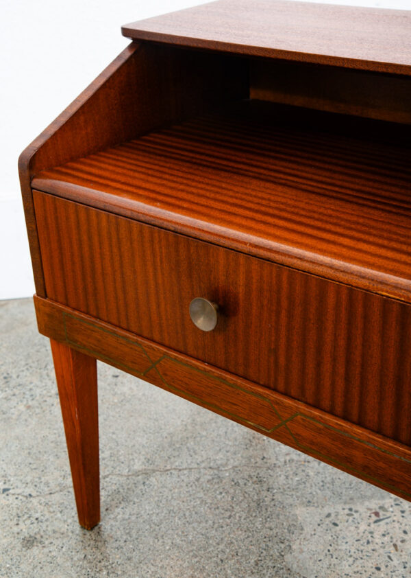 Mid Century Modern Nightstands End Side Tables Mahogany Drawer Shelf Vintage Mcm - Image 11