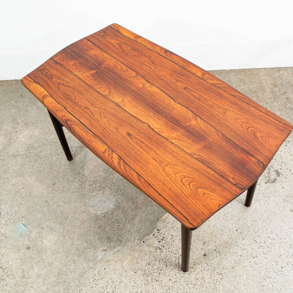 Mid Century Danish Modern Coffee Table Rosewood Rectangular Slat Shelf Vintage - Image 6
