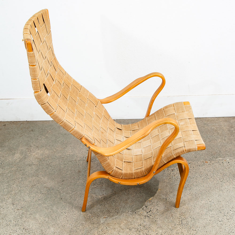 Mid Century Danish Modern Lounge Chairs Dux Bruno Mathsson Pernilla Canvas Tan - Image 7