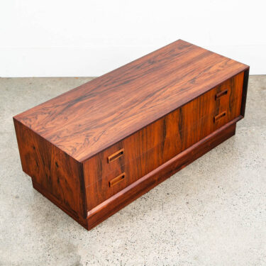 Mid Century Danish Modern End Table Side Entryway Rosewood Drawer Brass Wood Mcm