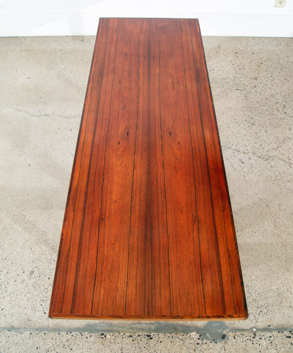 Mid Century Danish Modern Coffee Table Rosewood Mcm Vintage Denmark 60 in Mcm - Image 3