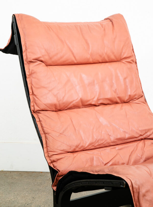 Mid Century Danish Modern Lounge Chairs Ingmar Relling Westnofa Pink Leather - Image 7