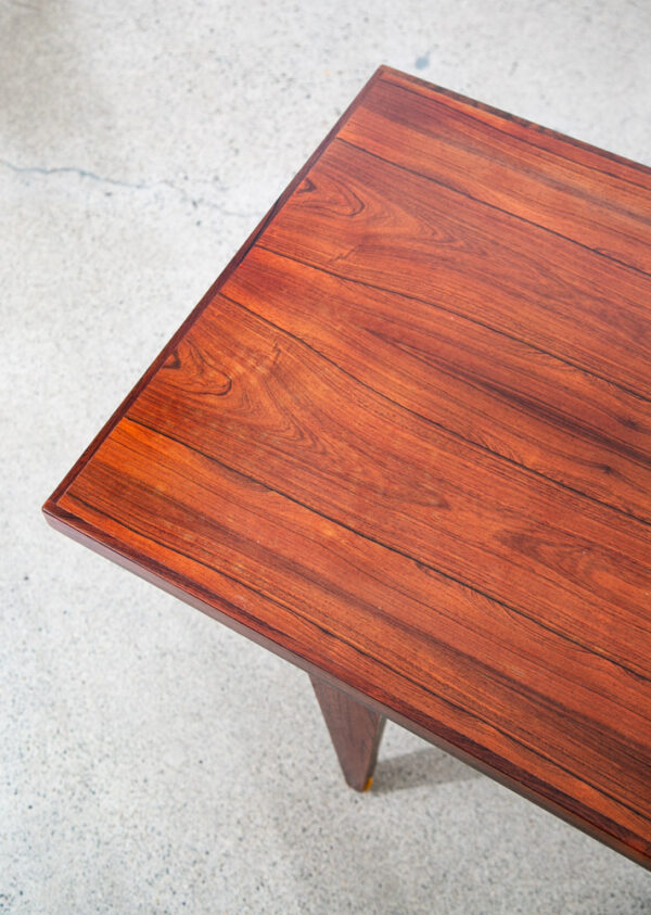 Mid Century Danish Modern Coffee Table Rosewood Mcm Vintage Denmark 60 in Mcm - Image 7