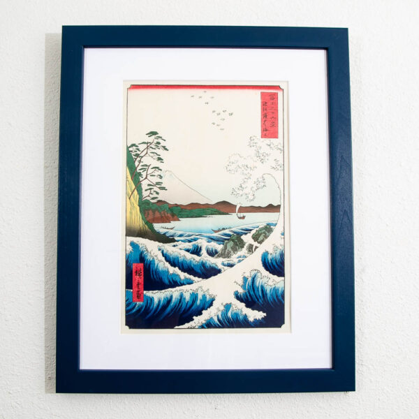Vintage Japanese Woodblock Prints "Angry Waves at Satta, Suruga" Japanese Print Stamped - Image 7