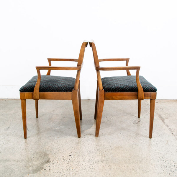 Mid Century Modern Dining Chairs 6 High Back Cane W/ 2 Armchairs Captain Set Mcm - Image 10
