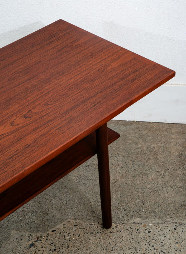 Mid Century Danish Modern Coffee Table Solid Teak Denmark Surfboard Shelf Mcm M - Image 7