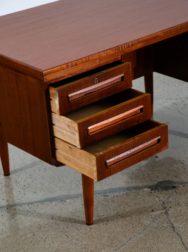 Mid Century Danish Modern Desk Office Executive Teak J Svenstrup Bar Denmark - Image 10