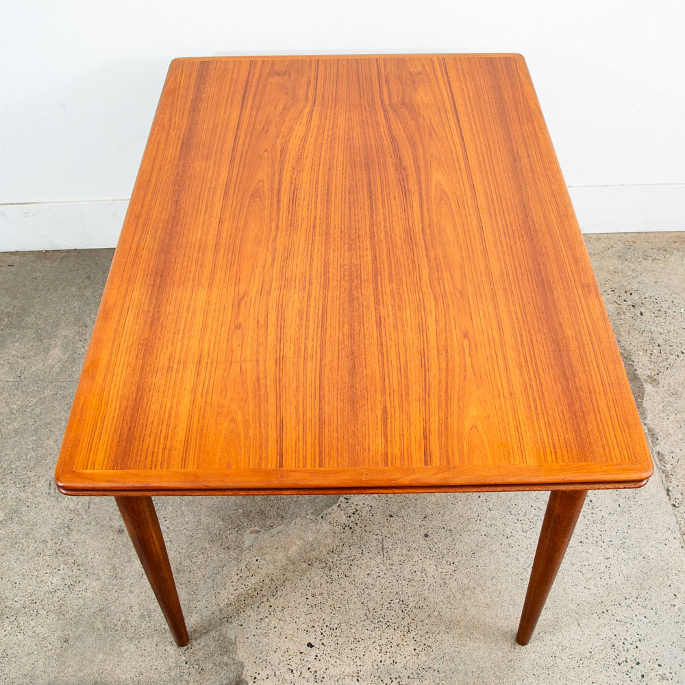 Mid Century Danish Modern Dining Table Teak Extension 2 Draw Leaf Denmark Mcm - Image 2