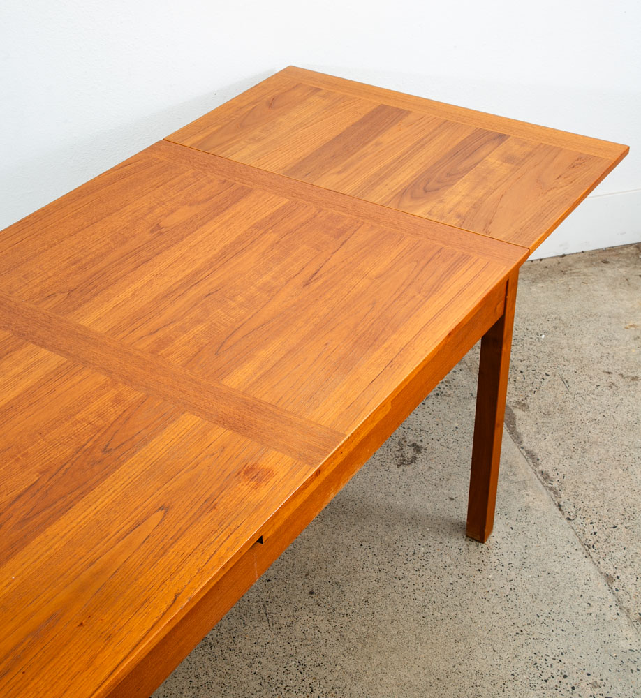 Mid Century Danish Modern Dining Table Teak Extension x2 Draw Leaf Denmark AM - Image 7