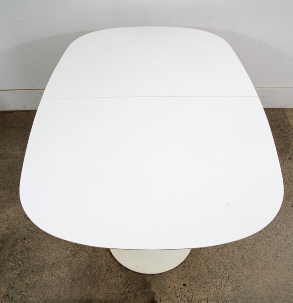 Mid Century Modern Dining Table Oval Tulip Burke Knoll Vintage Mcm Leaf x2 - Image 8