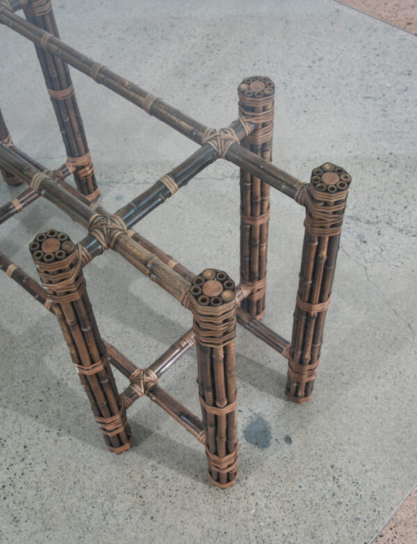 Mid Century Modern Dining Table Glass McGuire Bamboo Organic - Image 11