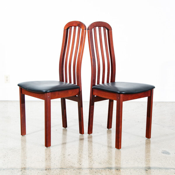 Mid Century Danish Modern Dining Chairs Set 6 Beech Black High Back Denmark Mcm - Image 9