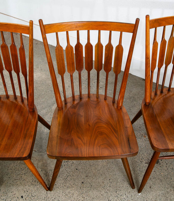 Mid Century Modern Dining Chairs 6 Drexel Centennial Kipp Stewart Solid Walnut - Image 11