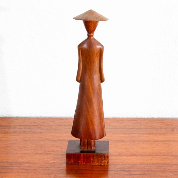 Hand Made Artisan Abstracted Woman Sculpture Carved Solid Walnut Studio Designed - Image 3