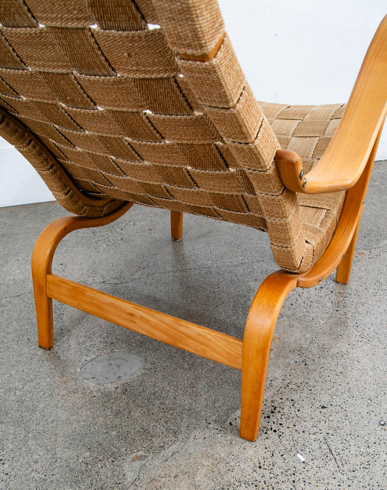 Mid Century Danish Modern Lounge Chairs Dux Bruno Mathsson Pernilla Canvas Tan - Image 8