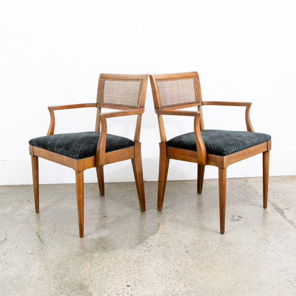Mid Century Modern Dining Chairs 6 High Back Cane W/ 2 Armchairs Captain Set Mcm - Image 6