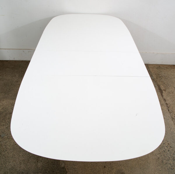 Mid Century Modern Dining Table Oval Tulip Burke Knoll Vintage Mcm Leaf x2 - Image 11