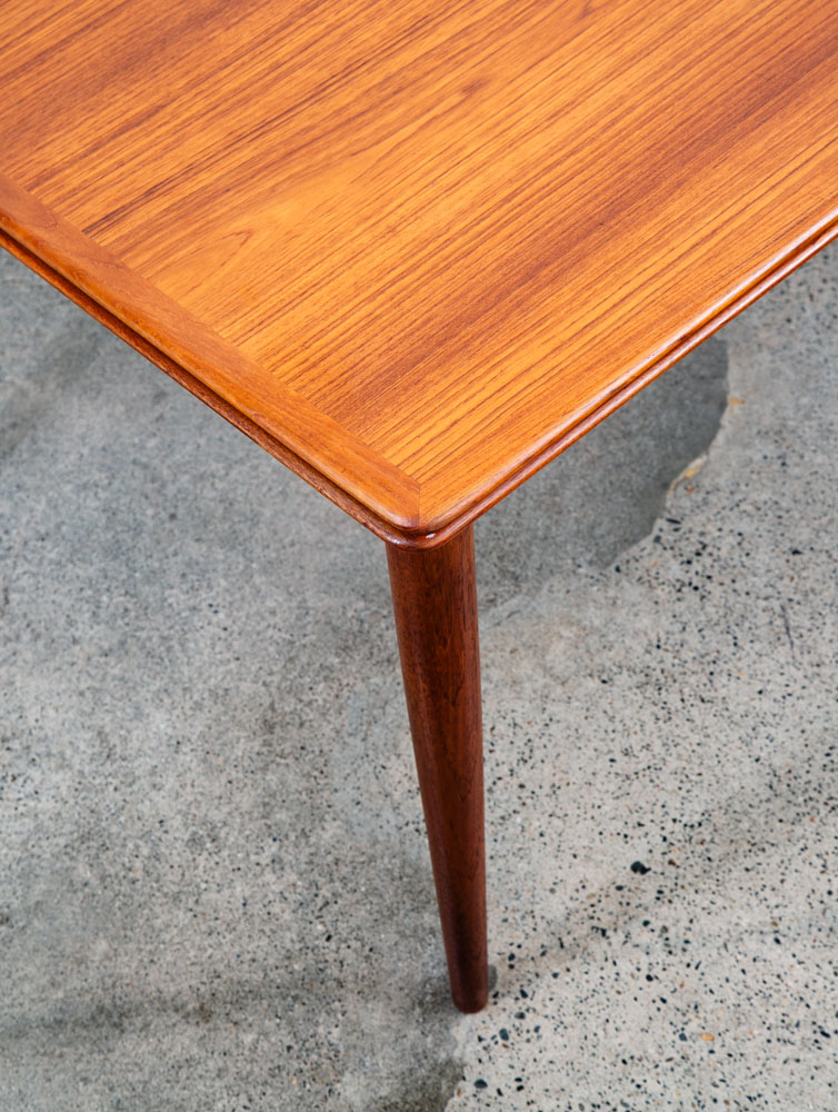 Mid Century Danish Modern Dining Table Teak Extension 2 Draw Leaf Denmark Mcm - Image 7