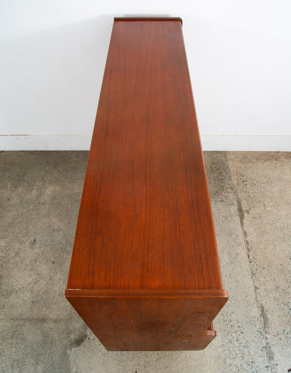 Mid Century Danish Modern Credenza Highboard Teak Sliding Doors Bar Mobler Mcm - Image 4