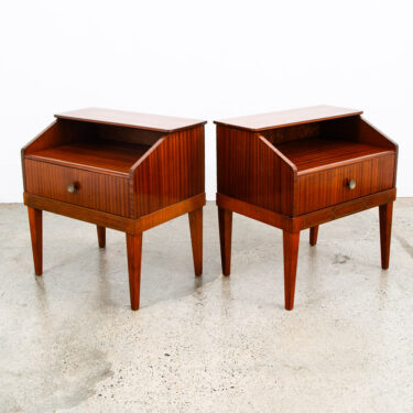 Mid Century Modern Nightstands End Side Tables Mahogany Drawer Shelf Vintage Mcm