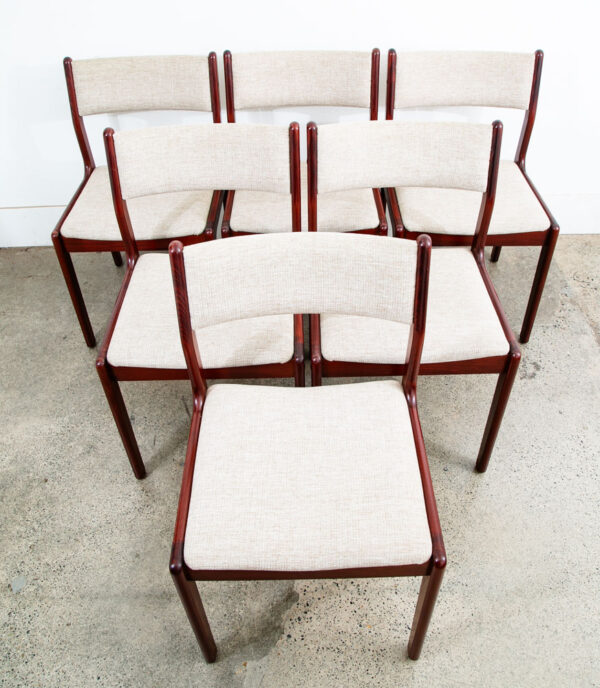 Mid Century Danish Modern Dining Chairs Set 6 Rosewood Firdahls White Denmark - Image 6