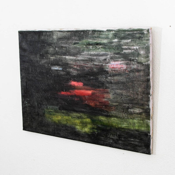 Mid Century Modern Painting Art Abstract Expressionism Green, Red, and Yellow Mcm - Image 3