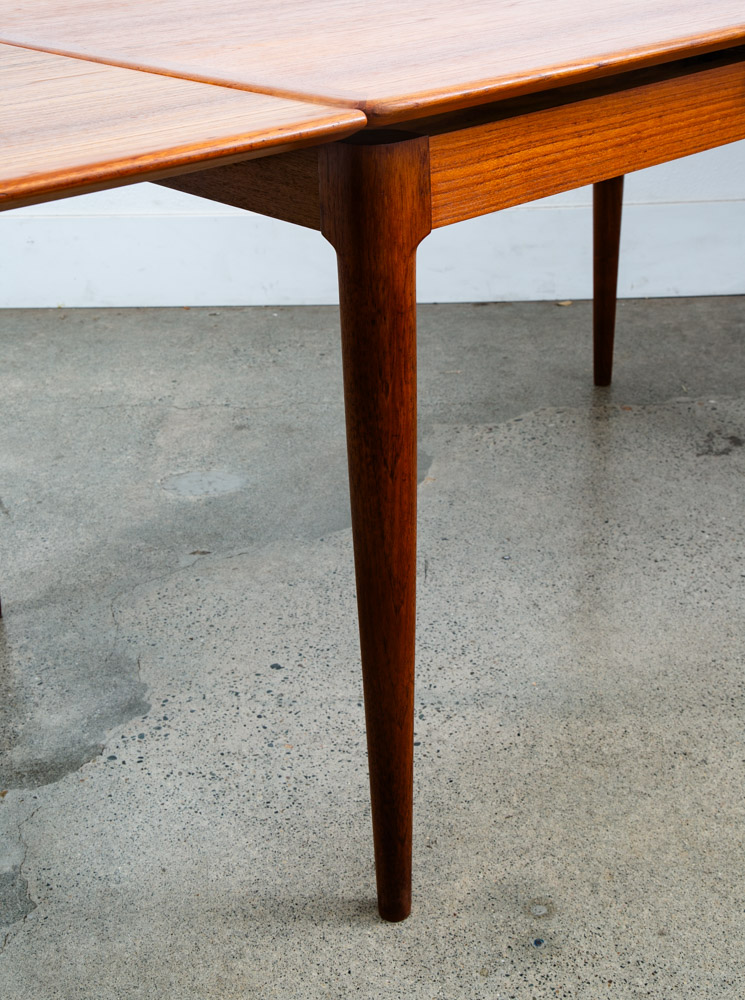 Mid Century Danish Modern Dining Table Teak Extension 2 Draw Leaf Denmark Mcm - Image 9