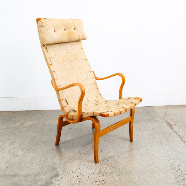 Mid Century Danish Modern Lounge Chairs Dux Bruno Mathsson Eva Canvas Tan Mcm