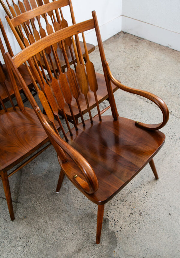 Mid Century Modern Dining Chairs 6 Drexel Centennial Kipp Stewart Solid Walnut - Image 8