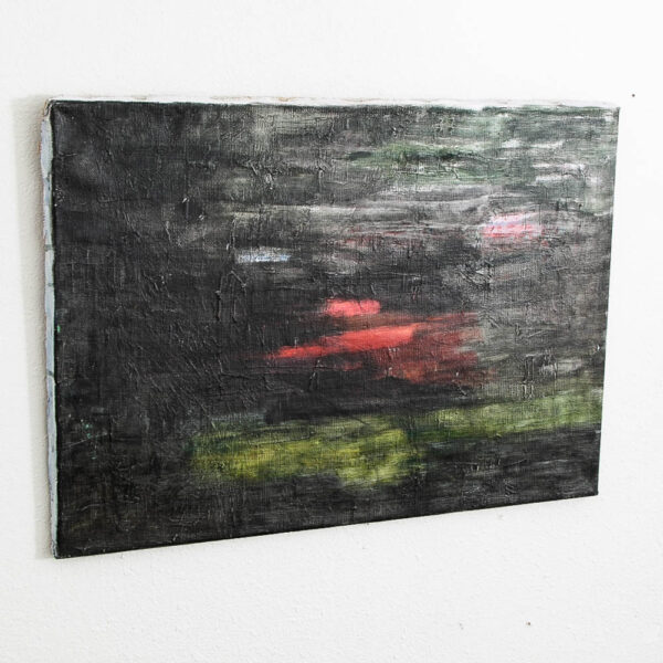 Mid Century Modern Painting Art Abstract Expressionism Green, Red, and Yellow Mcm - Image 6