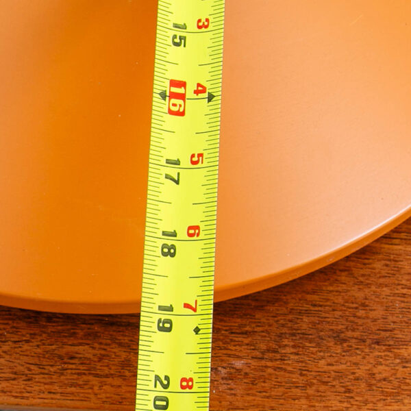 Mid Century Modern Nordisk Solar Pendant Light Fixture Orange Metal Hanging - Image 11