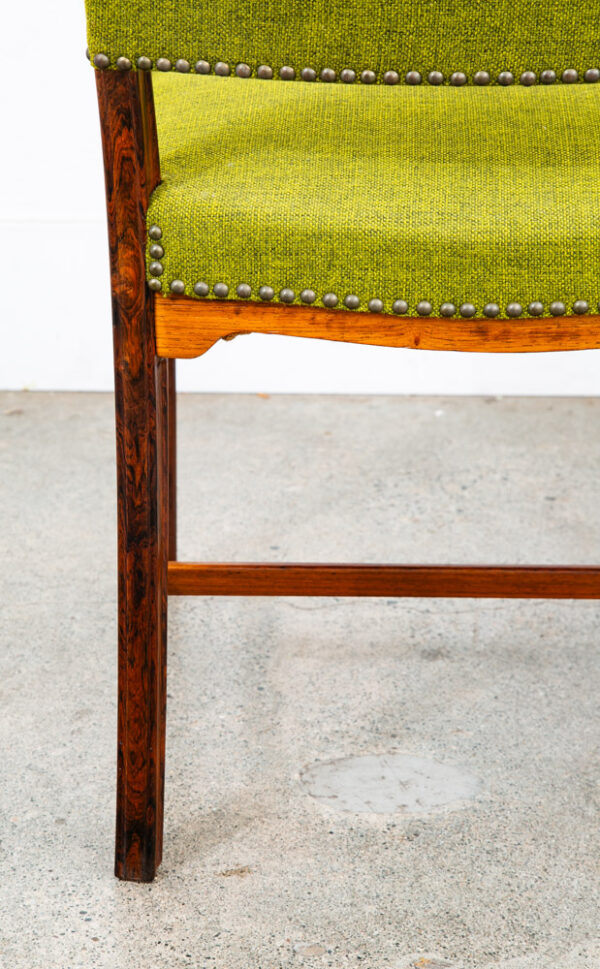 Mid Century Danish Modern Armchairs Chairs Ole Wanscher Rosewood Avocado Green 2 - Image 11