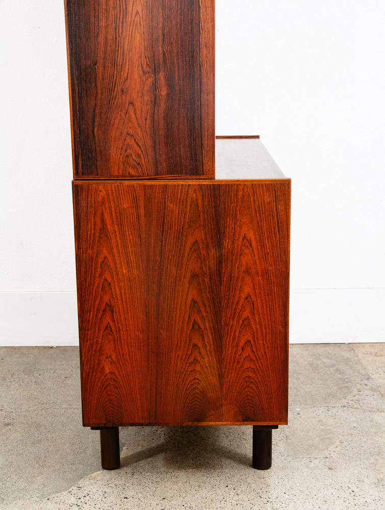 Mid Century Danish Modern Bookshelf Cabinet Rosewood Drawers Kai Winding Leaf - Image 6
