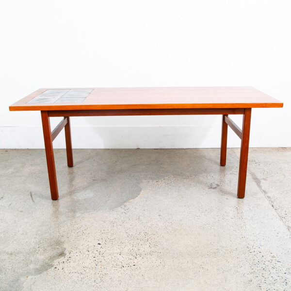 Mid Century Danish Modern Coffee Table Teak Tile Surface Mcm Surfboard Rectangle - Image 7