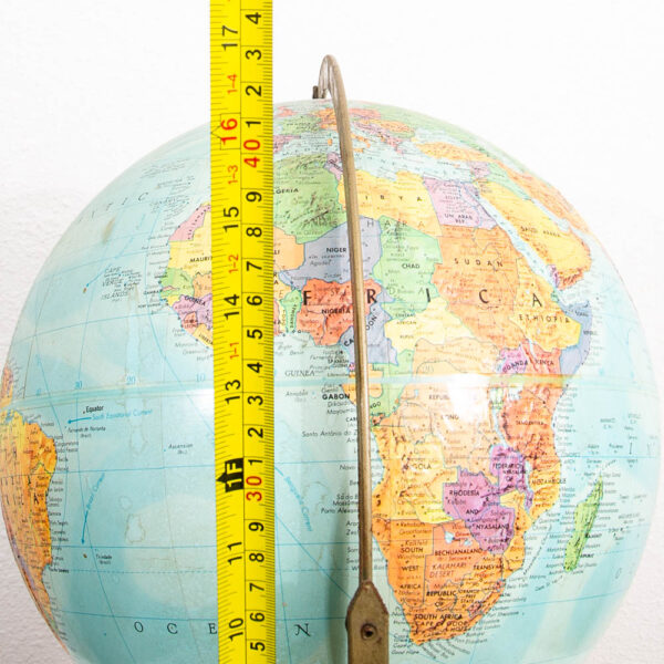 Mid Century Modern Globe of Earth 12 inch metal Frame Black Vintage 1960s Table - Image 9