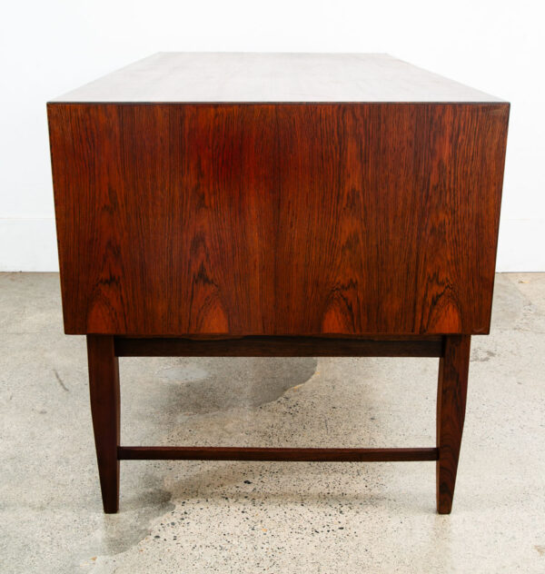 Mid Century Danish Modern Desk Brazilian Rosewood Office Wood 6 Drawer Bookshelf - Image 3