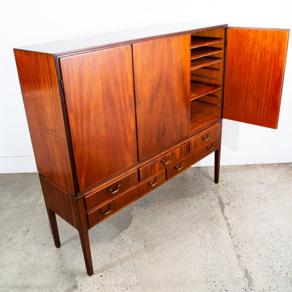 Mid Century Danish Modern Credenza Highboard Bar Sideboard Denmark Mcm Drawers - Image 11