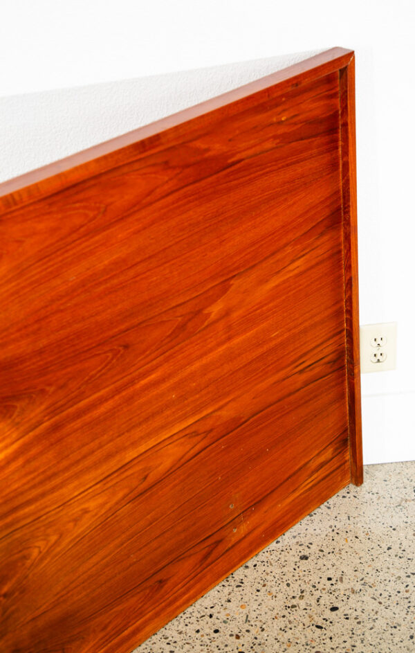 Mid Century Danish Modern Headboard Bed Frame Teak King Sz Rectangular Size Mcm - Image 6
