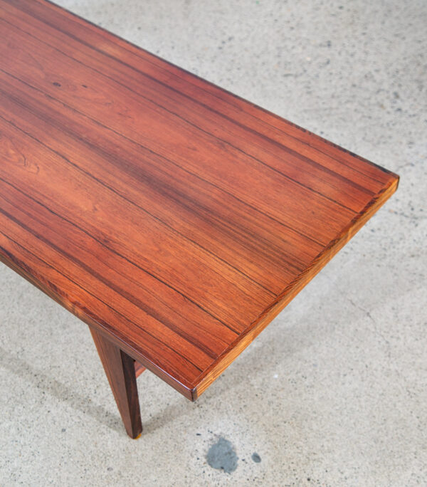 Mid Century Danish Modern Coffee Table Rosewood Mcm Vintage Denmark 60 in Mcm - Image 8