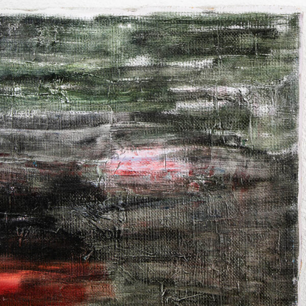 Mid Century Modern Painting Art Abstract Expressionism Green, Red, and Yellow Mcm - Image 8