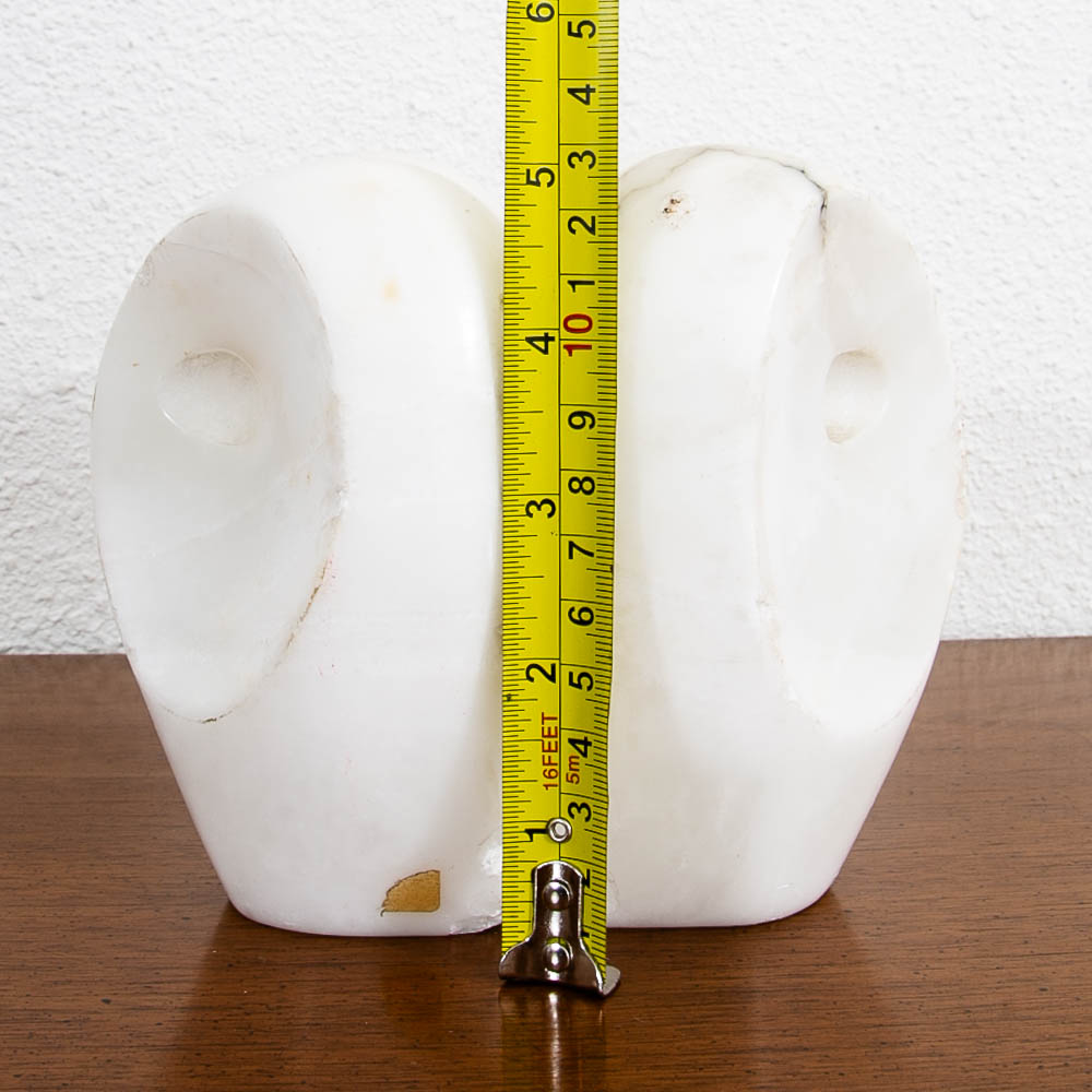 Mid Century Modern Owl Bookends White Marble Italian Pair Figurine Solid Heavy - Image 10