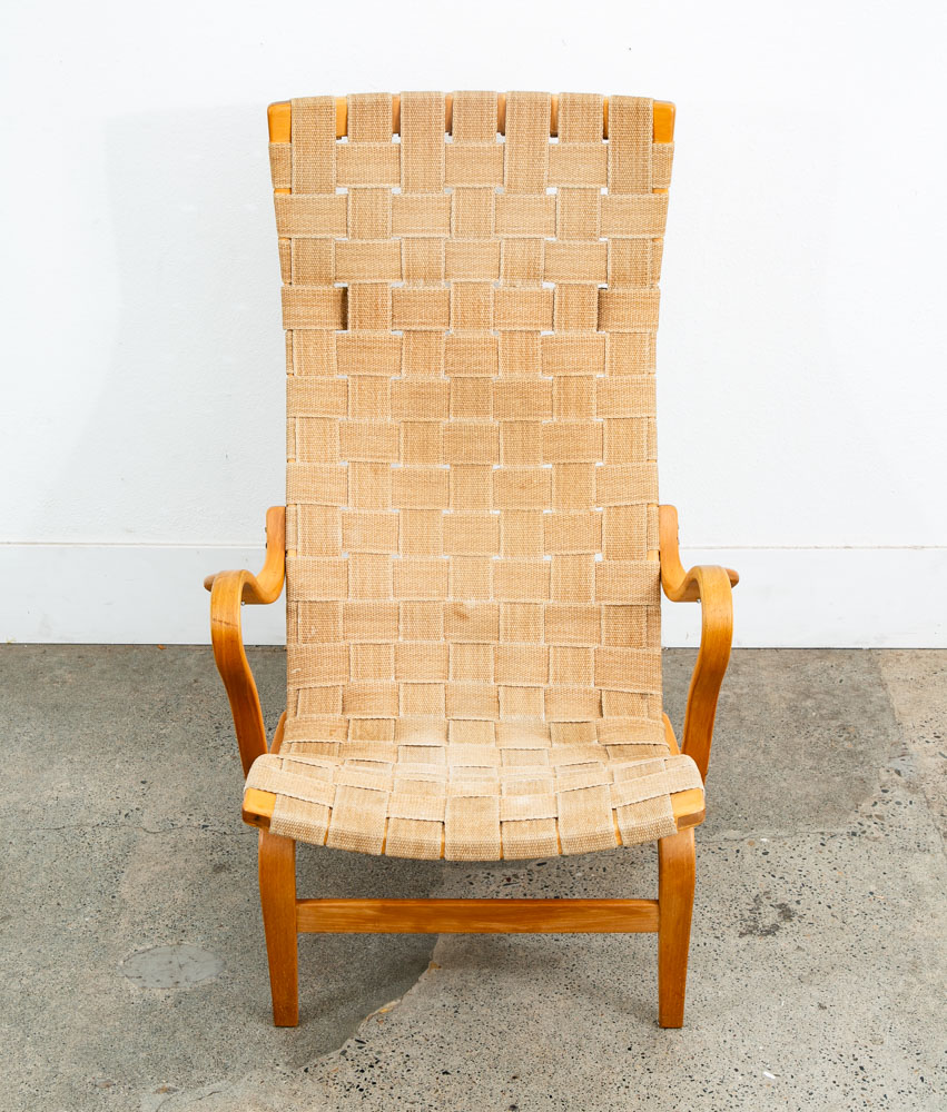 Mid Century Danish Modern Lounge Chairs Dux Bruno Mathsson Pernilla Canvas Tan - Image 2