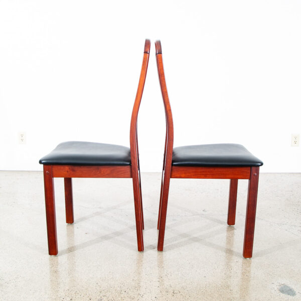 Mid Century Danish Modern Dining Chairs Set 6 Beech Black High Back Denmark Mcm - Image 6