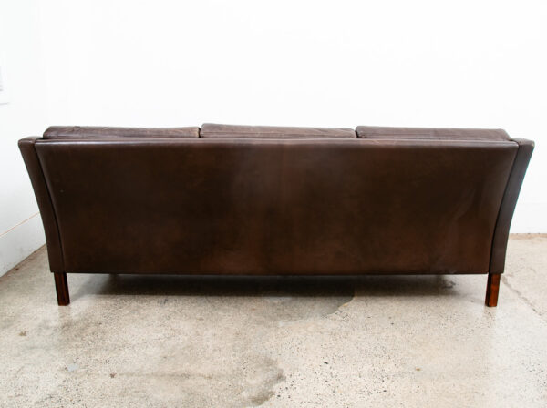 Mid Century Danish Modern Sofa Couch Brown Leather 3 seater Denmark Vintage Mcm - Image 7